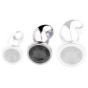 SM Fantasy Plug Bijou Bean Silver M 7 x 3cm Noir